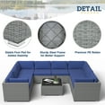 thumbnail image 5 of EAGLE PEAK 9 Piece Outdoor Wicker Patio Furniture Set with Coffee Table, Dark Blue, 5 of 6