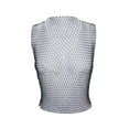 thumbnail image 1 of VISgogo Ladies Mesh Midriff-baring Tops, Mujeres Estilo de ocio Decoración de diamantes de imitación Cuello redondo Sin mangas Hollow Perspective Tank Top VISgogo moda, 1 of 9