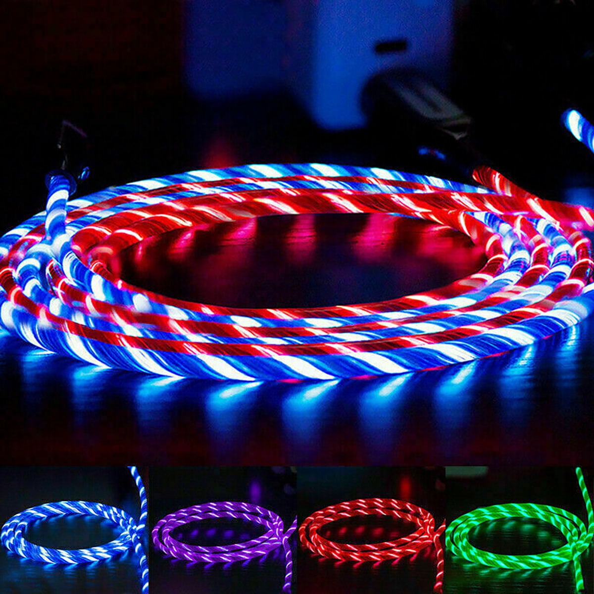 LED Flowing Light Up Fast Charger Cable for Android Type C