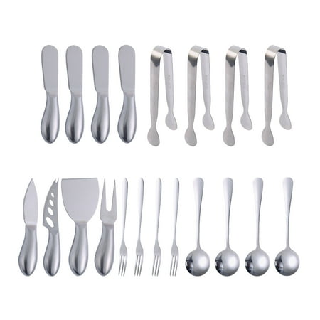 

Wowspeed Stainless Steel Cheese Knives Set | Cheese Spreaders for Charcuterie Board | 20 Pcs Mini Serving Spoons Forks and Serving Tongs Kitchen Utensils for Butter Cheese and Pastry Making