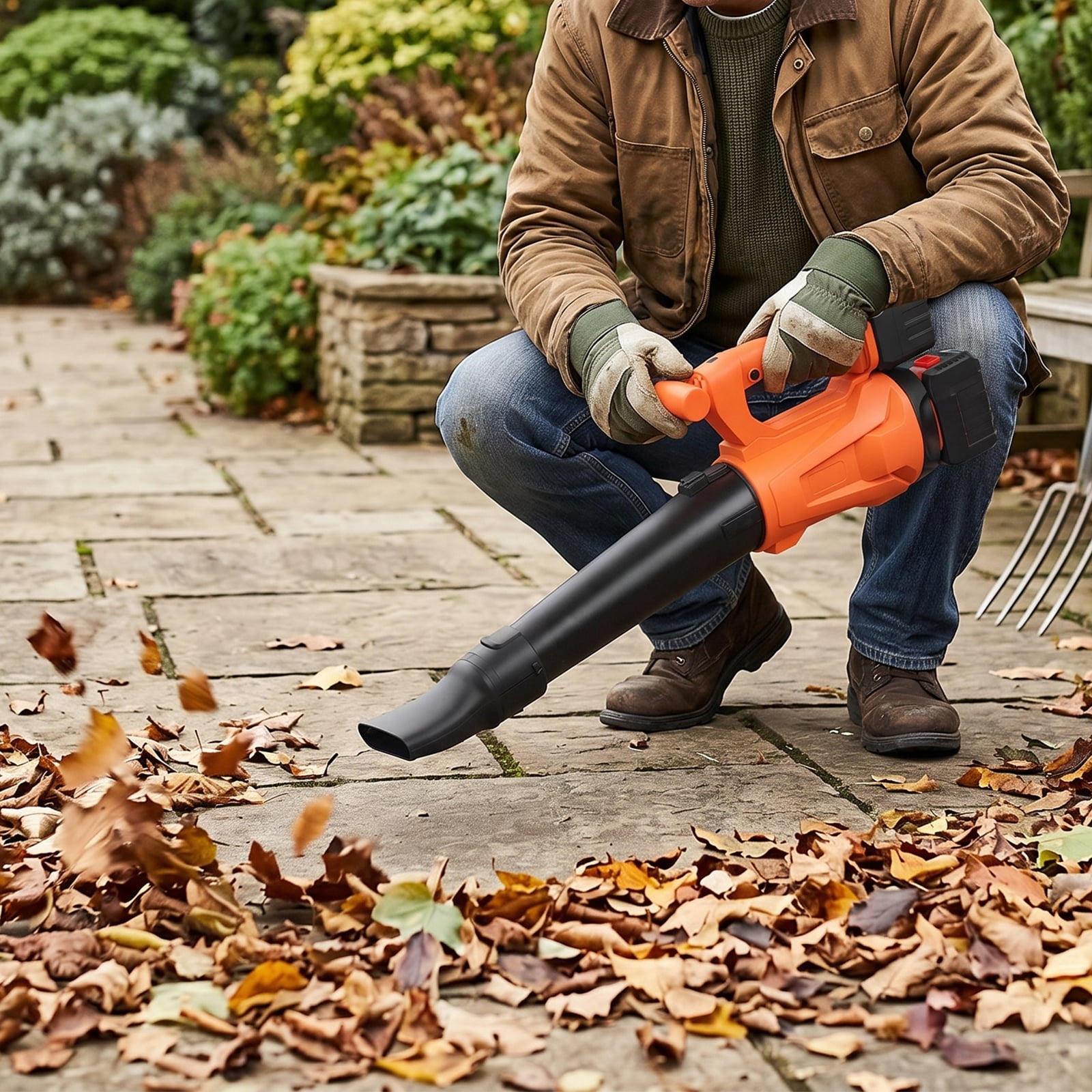Leaf Blower, Electric Cordless Leaf Blower with 6 Speed Modes, Lightweight Handheld Blower for Lawn Care, Patio Cleaning, Dust & Debris, 12000 RPM Max Power, Battery Powered for Yard Work