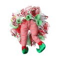 thumbnail image 1 of Wartleves 2024 Nueva corona navideña Letrero de bienvenida navideño Guirnaldas rojas Decoraciones Estilo cinta X Las mejores coronas atractivas al frente, 1 of 6