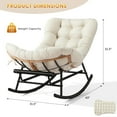 thumbnail image 2 of Papasan Rocking Chair with Foot Rest, Oversized Papasan Chair with Thick Removable Cushion and Metal Frame, Lounge Chairs and PE Rattan Rocker for Patio, Porch, Garden, Lawn, Living Room, 2 of 7