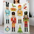 thumbnail image 2 of Christmas Nutcracker Snowflake Fleece Blankets Xmas Vintage Soft Flannel Cozy Blanket for Adults,Washable Lightweight Fuzzy Blanket Gift for Girls Boys 50X60in, 2 of 6