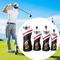 thumbnail image 1 of 4 piezas de madera de Golf Headcover Golf Drivers Head Cover Protector Golf Club Head Cover Cráneo Cola Casco de palo de golf, 1 of 8