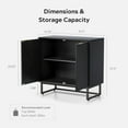 thumbnail image 5 of EYYTHUNG 2-Door Fluted Storage Cabinet Mordern Accent Sideboard Buffet, Adjustable Shelves, Wooden Credenza, Console Table, Black, 5 of 8