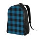thumbnail image 2 of Fotbe Blue Black Plaid Mochila de Viaje para Laptop, Mochila Ejecutiva Delgada y Resistente 15.6", 2 of 8