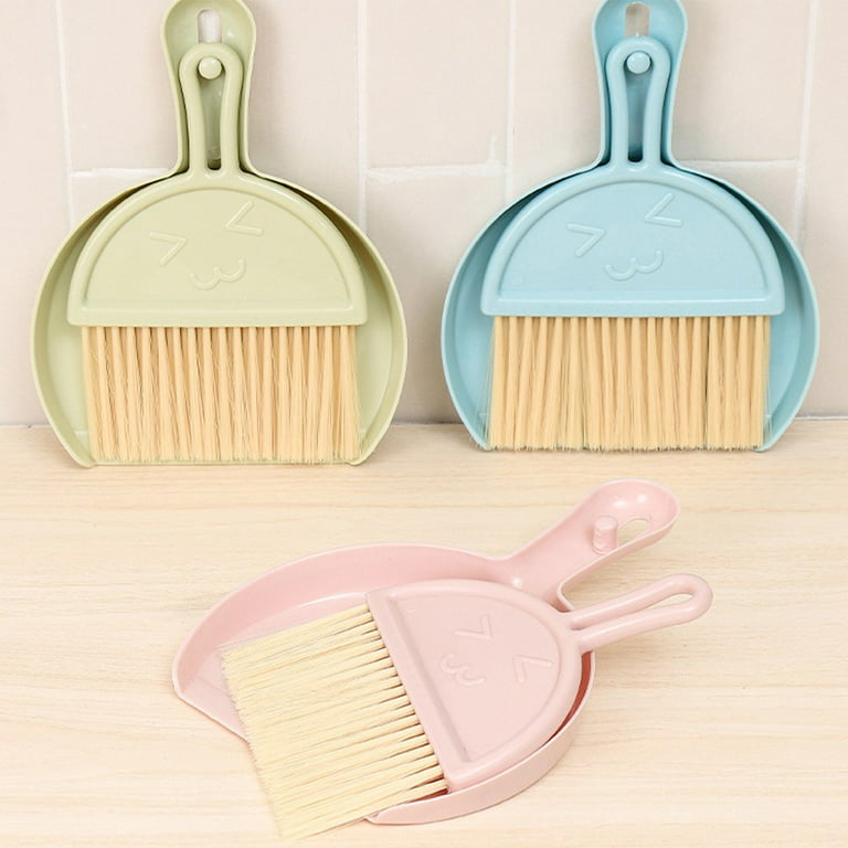 Visland Small Dustpan and Brush Set, Whisk Broom and Dust Pans, Mini Hand Broom and Dustpan Cleaning Tool for Cars, Desk, Keyboard, Countertop and Pet