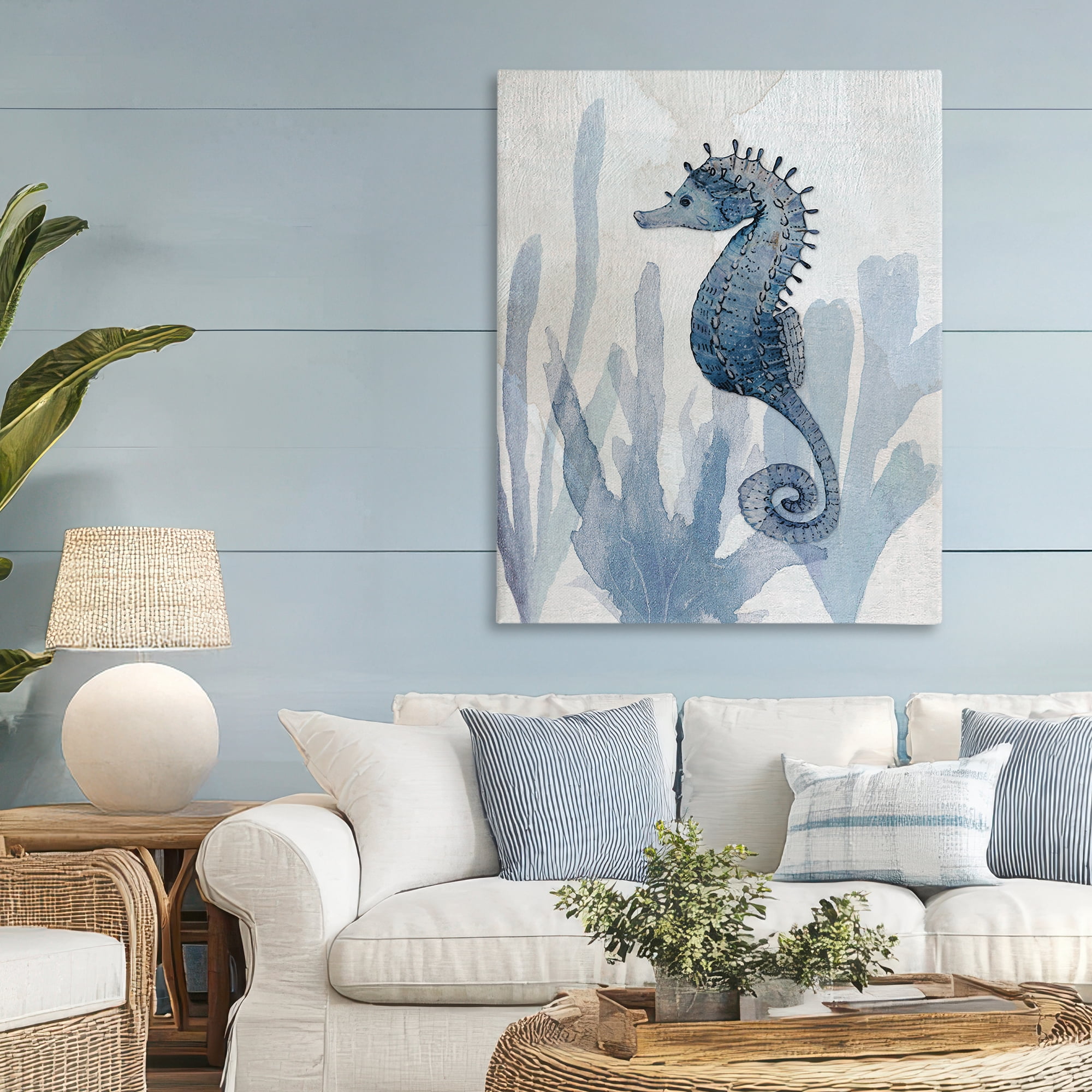 Stupell Industries Organic Seaweed & Seahorse Canvas Wall Art, design by Susan Jill