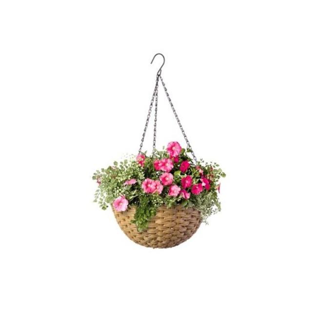 Panacea Products 259382 14 in. Resin Wicker Hanging Basket