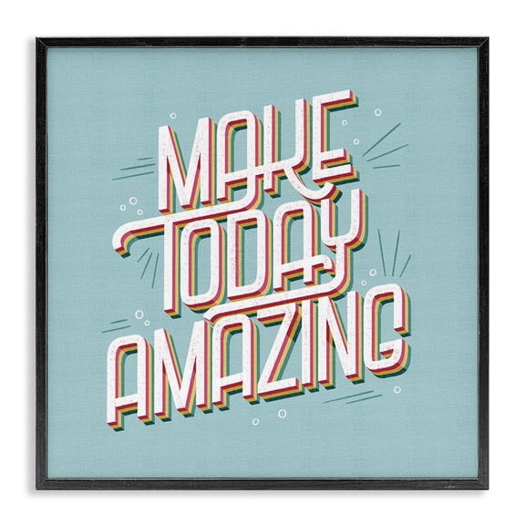 Stupell Industries Eclectic Vintage Make Today Amazing Black Framed Giclee Art, 12 x 12, by Sarah Hickman