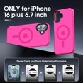 thumbnail image 2 of Funda protectora Tigowos compatible con iPhone 16 Plus, color rosa intenso, 2 of 6