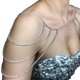 thumbnail image 4 of Cadena de hombro de diamantes de imitación de boda de múltiples capas, collar de novia de cristal, cadena de cuerpo de diamantes de imitación sexy, cadena de brazo con borla, 4 of 5