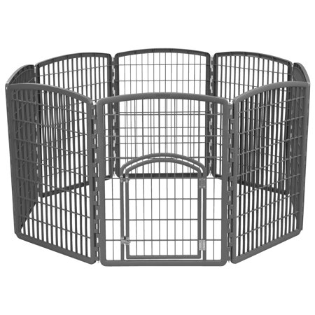 UPC: 0762016450292 | IRIS USA 8-Panel 34-inch Exercise Pet Playpen with Door  Gray