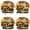 Yellow and Brown, variant on Shower Caps,Yellow and Brown Of Leopard Print Waterproof Shower Cap for Women 4 Pieces,Double Reusable Hair Cover for Shower PEVA Elastic Stretch Hem