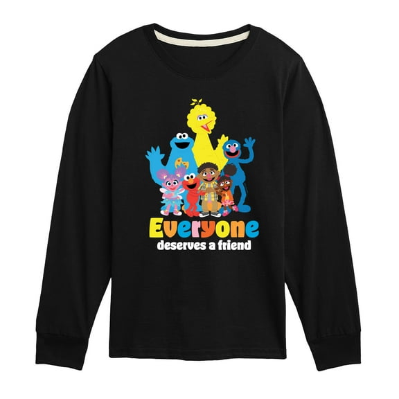 Sesame Street - Everyone Deserves A Friend - Toddler and Youth Long Sleeve T-Shirt