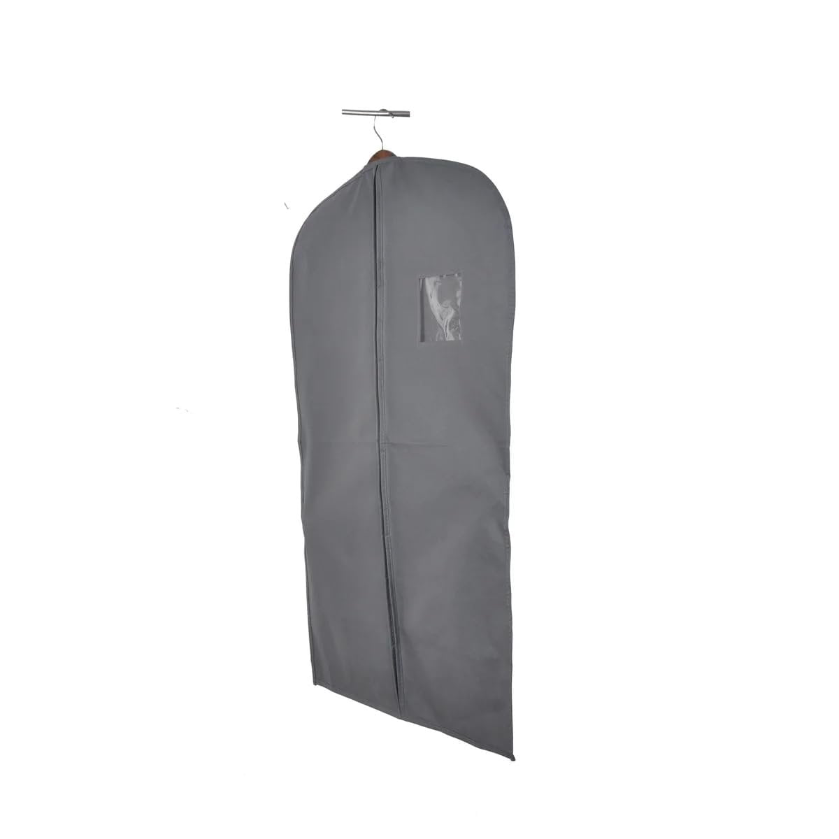 J&V TEXTILES Garment Bags for Clothes Storage, 6 Pack, Black and Beige, Suit Bags with Clear Window 23.65" x 36.25"