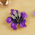 thumbnail image 3 of Broche para mujer, broche de flores con vidrio creado, color morado, Metal, 3 of 5