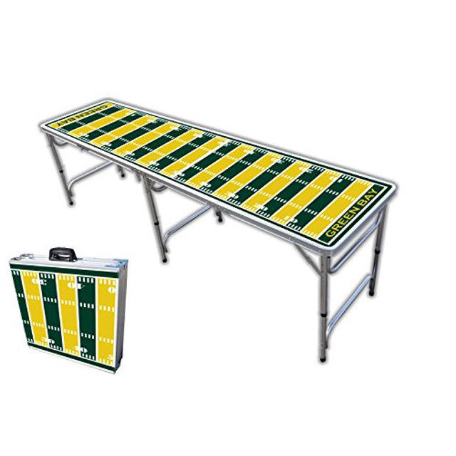 Table de Beer Pong Professionnelle de 8 Pieds - Terrain de Football Green Bay Graphique