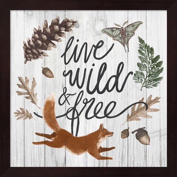 Metaverse Sara Zieve Miller 'Live Wild and Free' Framed Art - Multi
