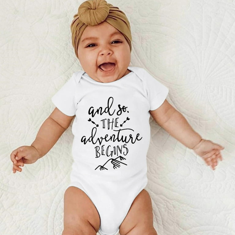 Girl Outfits Cute Letter Printed Short Sleeve Body Suit Baby Boy