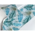 thumbnail image 3 of Tropical Bed Runner Set, Watercolor Style Repetitive Pattern of Exotic Hand-Drawn Leaves Art, Decorative Bedding Scarf & a Pillow Sham for Hotels Homes, Twin, Blue Grey Reseda Green, by Ambesonne, 3 of 3