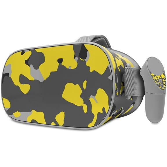 Decal style Skin Wrap compatible with Oculus Go Headset - WraptorCamo Old School Camouflage Camo Yellow (OCULUS NOT INCLUDED)