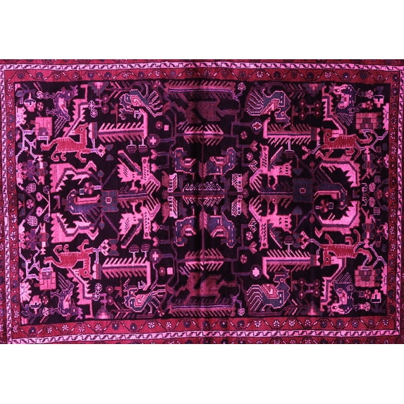 Ahgly Company Indoor Rectangle Animal Pink Traditional Area Rugs, 5' x 8'