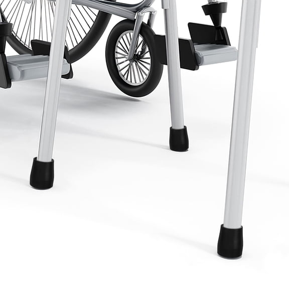 LEORX 1.6x1.4x1.4in Round Black Rubber Commode Chair Leg Caps 4Pcs for Home Use and Public Places