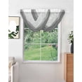 thumbnail image 2 of Waterfall Valances for Windows, Grey White Striped Kitchen Sheer Valance Curtains, Modern Abstract Art Aesthetics Rod Pocket Elegant Swag Valances for Living Room Bedroom, 47.2"x38.5", 2 Panel, 2 of 8