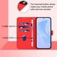 thumbnail image 3 of Wallet Case Compatible for Google Pixel 9 Pro, PU Leather Magnetic Closure Protective Flip Folio Case with 3 Card Holder and Wrist Strap Cover Women Men,Red,For Google Pixel 9 Pro, 3 of 7