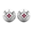 thumbnail image 2 of Dazzlingrock Collection Round Ruby Rounded Kite Shape Screwback Stud Earrings for Women (Color Red, Clarity Highly Included) in 925 Sterling Silver, 2 of 4