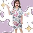 thumbnail image 6 of Girls Pajamas 3Pcs Button Down Pjs Short Sleeve Top Shorts & Long Pants Bow Valentine's Day Pajama Sets Nightwear Loungewear for 4t-15years 3pcs Sleepwear, 6 of 6