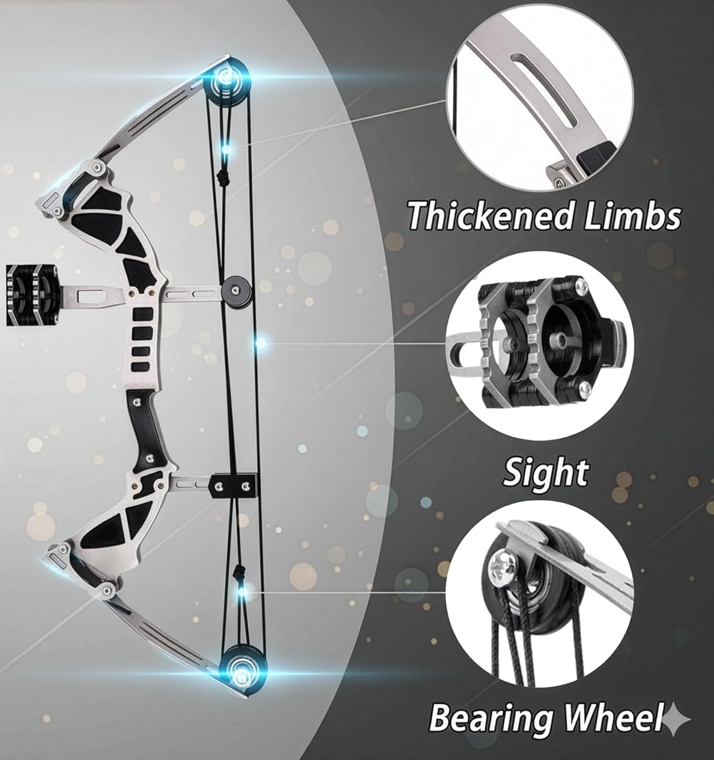 Archery Bow Set Left and Right Hand Compound Bow Hunting Bow Metal Material Catapult RH/LH for Practice Archery