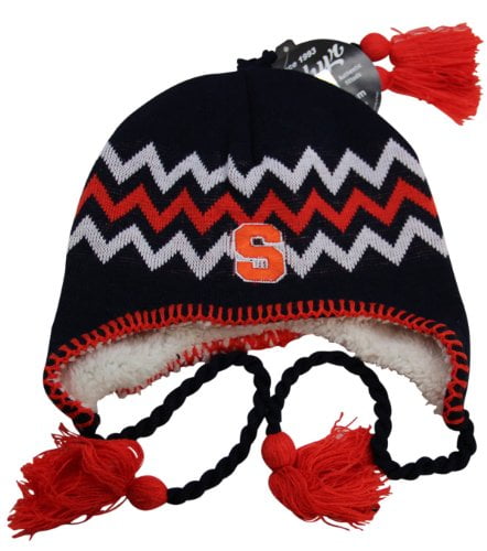NCAA Zephyr Syracuse Orange Fully Lined Knit Beanie Hat with Ear Flaps by NCAA