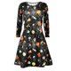 thumbnail image 2 of Vestido de fiesta de noche con mangas largas y diseño de calabazas para mujer, 2 of 3