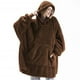 thumbnail image 1 of Suéter con capucha de invierno para mujer, manta polar de gran tamaño con mangas, Bolsillo grande, Sudadera con capucha cálida y gruesa, bata de TV, envío directo, 1 of 3