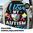 thumbnail image 5 of Gaeub I Love My Autism Print Anti-Kick Storage Mat for Car Seats 2 Pcs, Car Kick Mats with 3 Pocket Protector, Essential Car Seat Protector for Child Car Seat,Car Seat Protector, 5 of 8