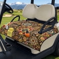 thumbnail image 3 of Psesaysky Universal Golf Cart Seat Covers for EZGO, Breathable Golf Seat Blanket with 4 Pockets and Handle Fits for Yamaha, Club Car and Other 2 Person Seats (Brown Boho Paisley Floral), 3 of 8