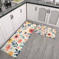 thumbnail image 2 of Pioneer Flower Floral Print Pattern Kitchen Rugs Sets Of 2,Anti Fatigue Kitchen Mat Rugs Non Slip Washable,Decorative Kitchen Floor Mats for Kitchen,Sink,Laundry,17"x30"+17"x47", 2 of 7