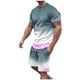 thumbnail image 1 of Mens Pantalones Casuales Cuello Redondo Impresión de Manga Corta Blusa Y Pantalones Cortos Traje, Pantalones de Traje para Hombres, 1 of 5