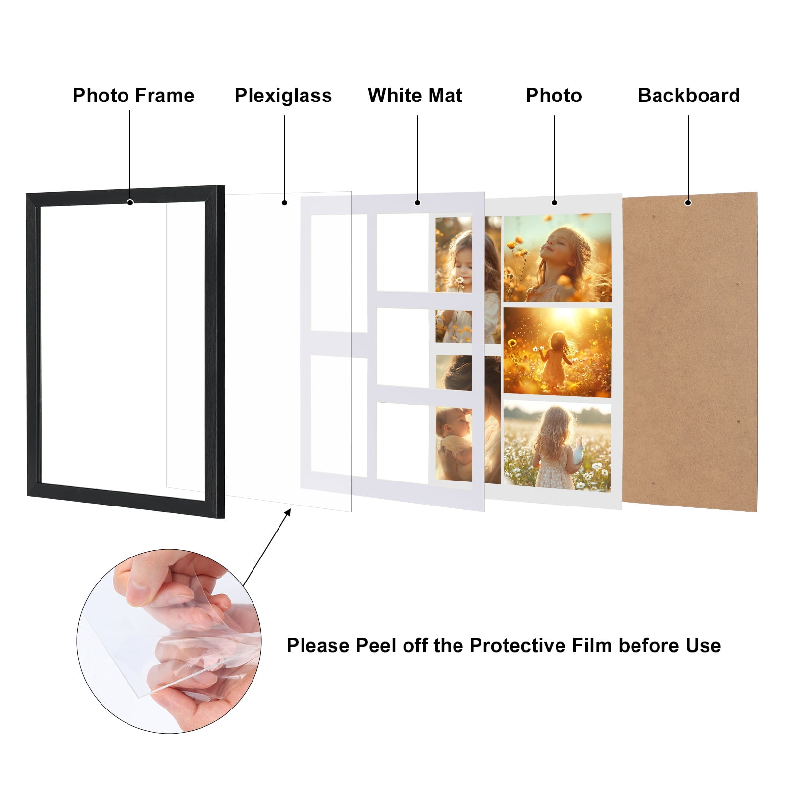 4-Pack 5-Opening Collage Picture Frame for 4x6 Photos