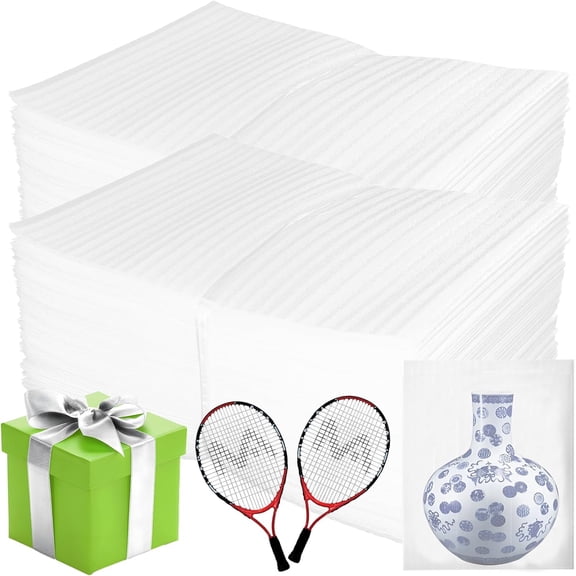 KKFEN-100 Pack 12'' x 16'' Cushion Foam Pouches, Moving Supplies for Dishes, Packing Materials for Dishes & Cups, Glass Packing Paper and Plate Protectors for Moving(300x400x0.5MM)