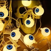 EGNMCR Halloween Lantern String Eye Phantom String LED Solar Ghost Eye Festival Party Decoration Colorful Light A Lighting
