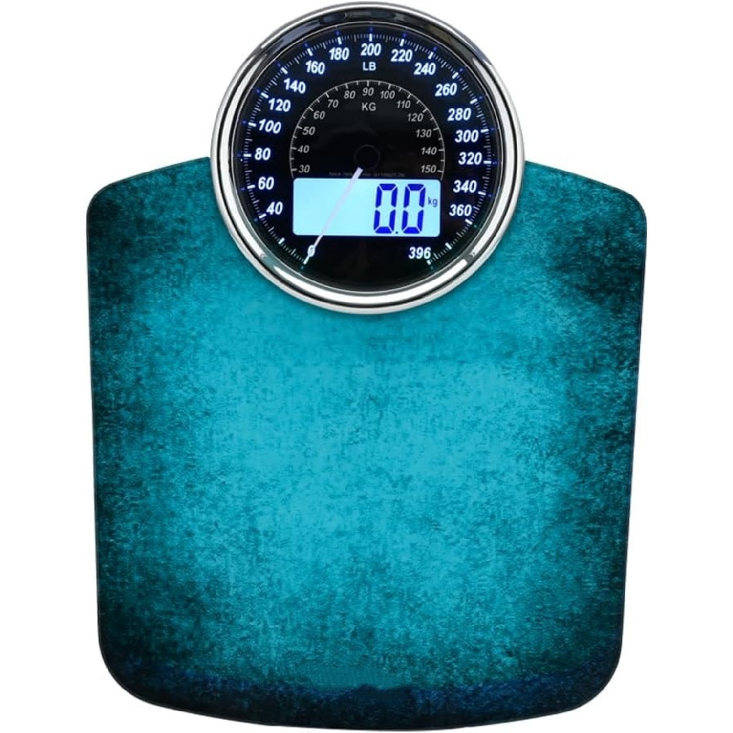 Highly Advance 2-in-1 Digital & Analog Weighing Scale for Body Weight-400lbs, 4 High Precison GX Sensor Accurate, Thick Tempered Glass, Extra Large Display (Blue)
