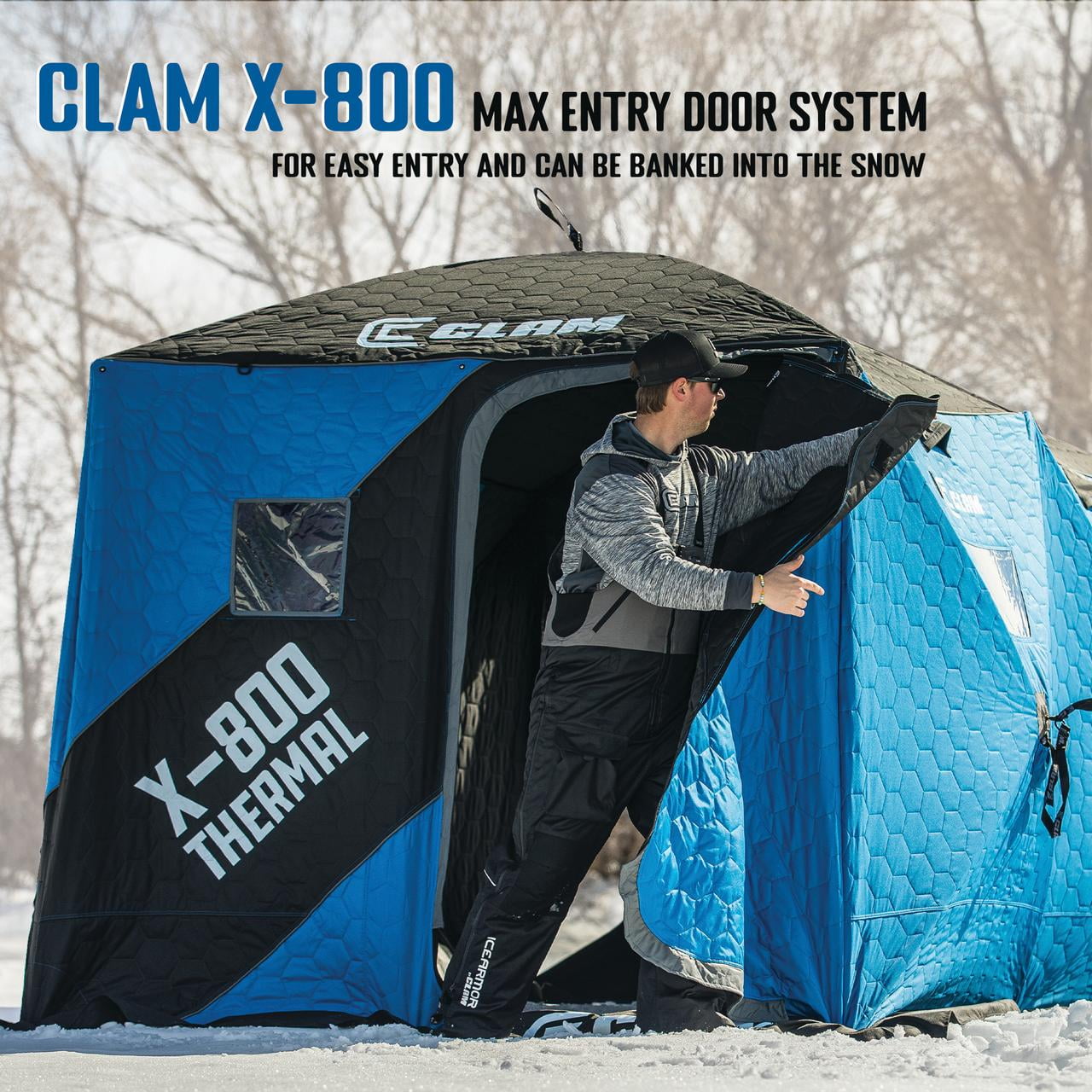 CLAM X-600 Portable 6 Person 11.5' Ice Team Thermal Hub Shelter w/Light 
