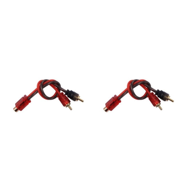 Speravity Cable de Audio para coche, altavoz de vehículo de baja latencia, Cable de Subwoofer, accesorios modificados para reparación de 1 Mujer 2 Hombre 2piezas