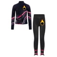 thumbnail image 5 of vastwit Kids Girls Tracksuit Fleece-Lined Long Sleeve Zip Jacket with Leggings Figure Skating Training Suit Red 16, 5 of 7