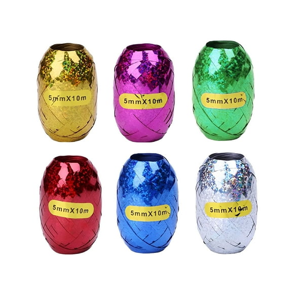 CCOCC 12 Pcs 10m Balloons Ribbons Handmade Curling Ribbons Gift Wrap Ribbons Accessories (6 Color Mixed)