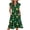 Leaves Black, variant on Yuyamidu St Patricks Day Dresses for Women Dress with Pockets Womens Casual Dresses Smocked Empire Waist V-Neck Ruffle Sleeve Tiered Dress Leaf, Size S